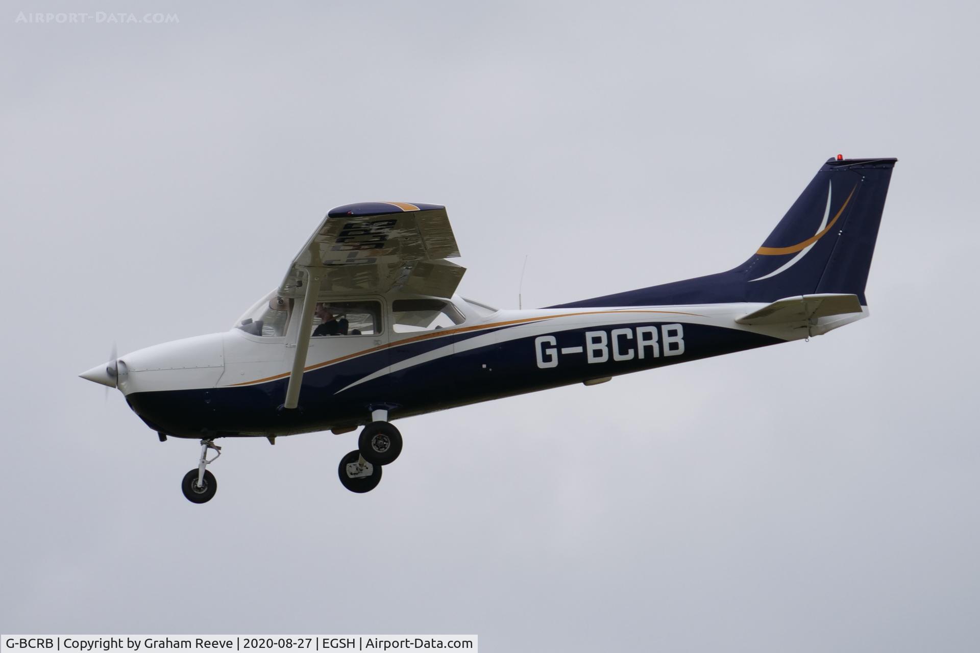 G-BCRB, 1974 Reims F172M Skyhawk Skyhawk C/N 1259, Landing at Norwich.