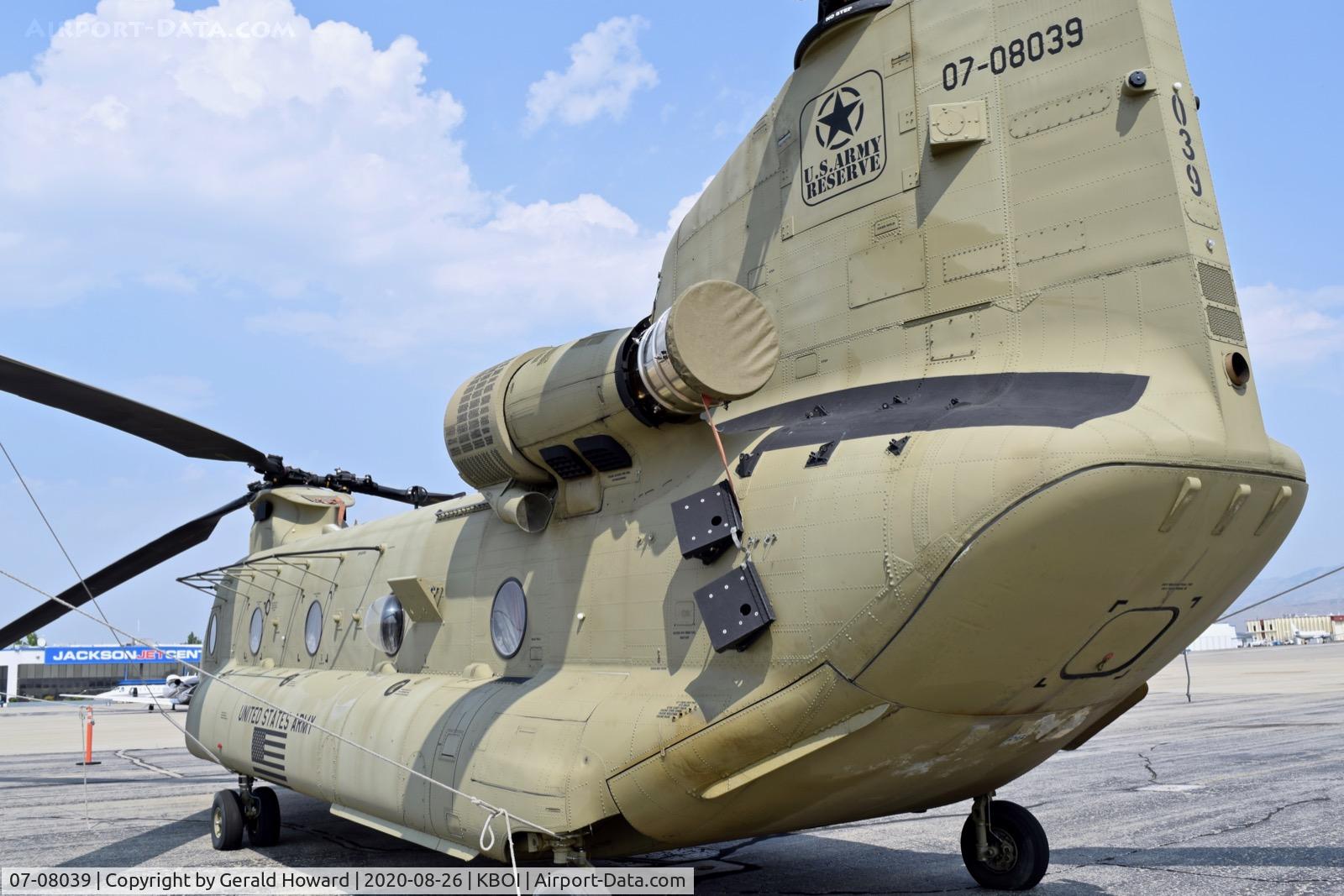 07-08039, 2008 Boeing CH-47F C/N M8039, F model updated engine. Honeywell T-55-GA-14A-714.
