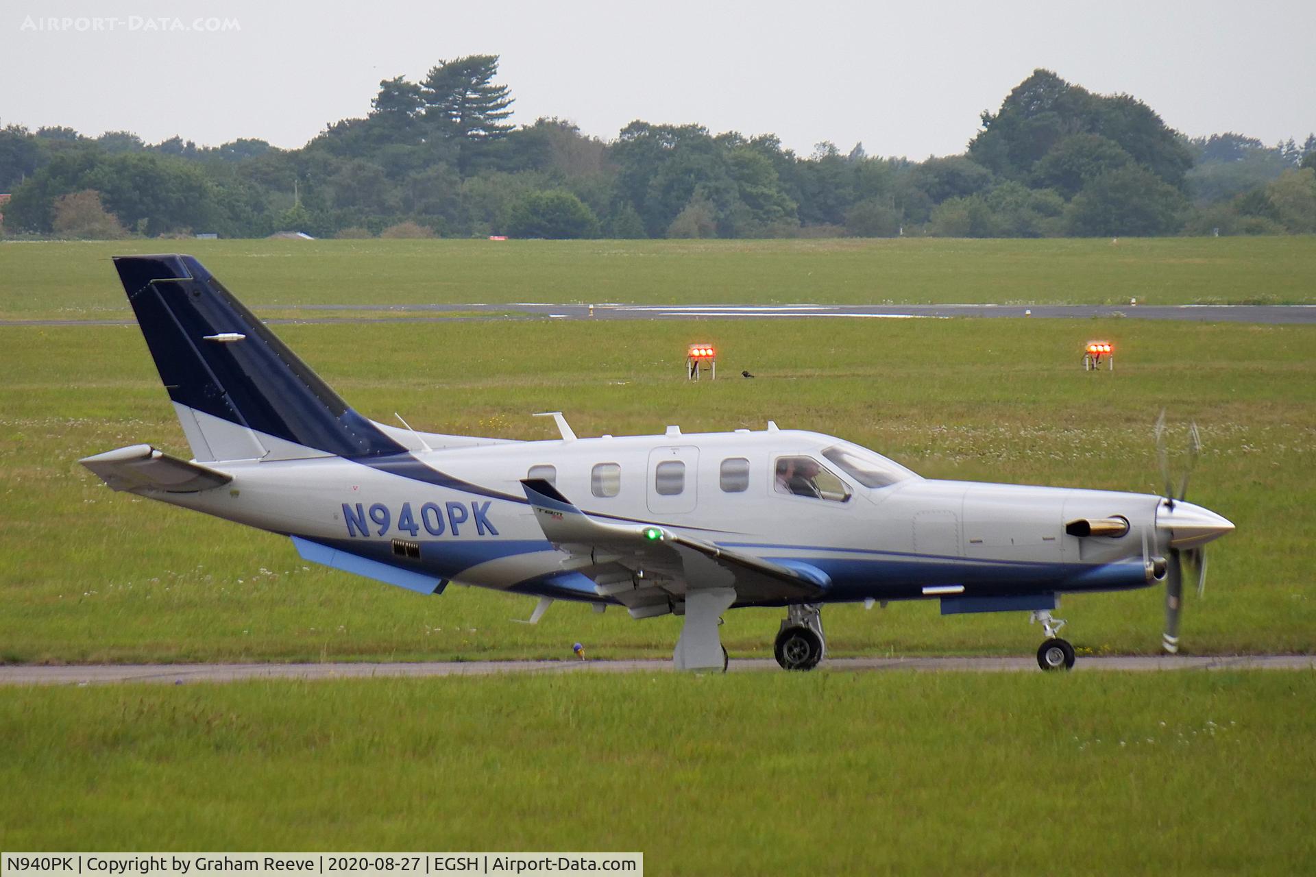N940PK, 2019 Daher TBM-940 C/N 1328, Departing from Norwich.