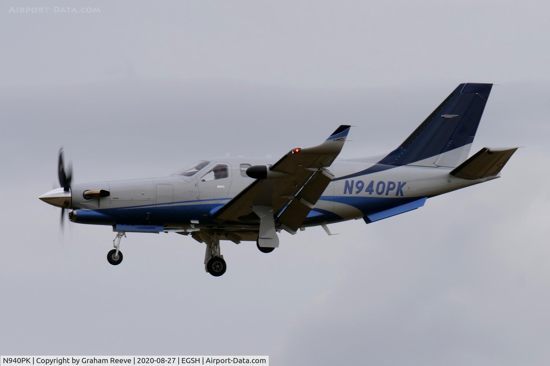 N940PK, 2019 Daher TBM-940 C/N 1328, On approach to Norwich.
