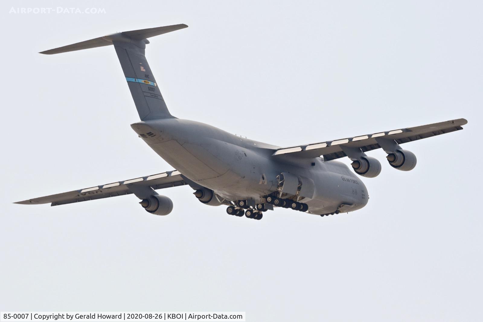 85-0007, 1985 Lockheed C-5M Super Galaxy C/N 500-0093, Departing BOI. 9th Airlift Sq., 436th Airlift Wing, Dover, DE.