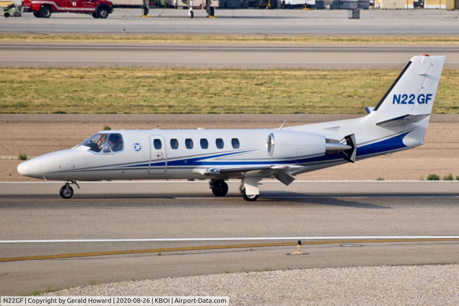 N22GF, 2004 Cessna 550 Citation Bravo C/N 550-1077, Landing roll out on 10L.