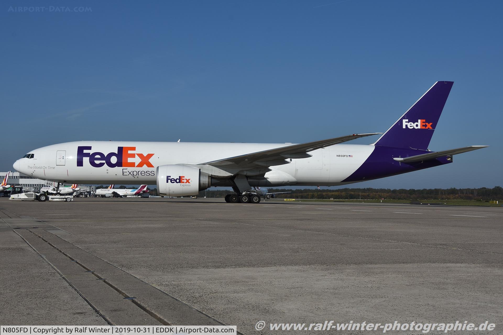 N805FD, 1988 Airbus A310-324 C/N 456, Boeing 777-FS2 - FX FDX Federal Express FedEx 'Saad' - 37721 - N850FD - 31.10.2019 - CGN