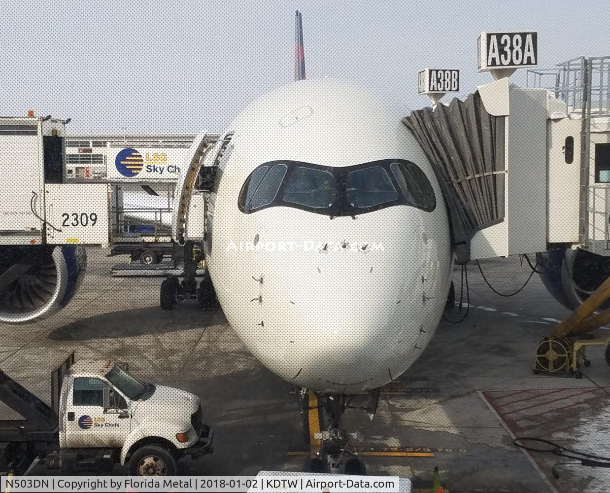N503DN, 2017 Airbus A350-941 C/N 0149, DTW 2018
