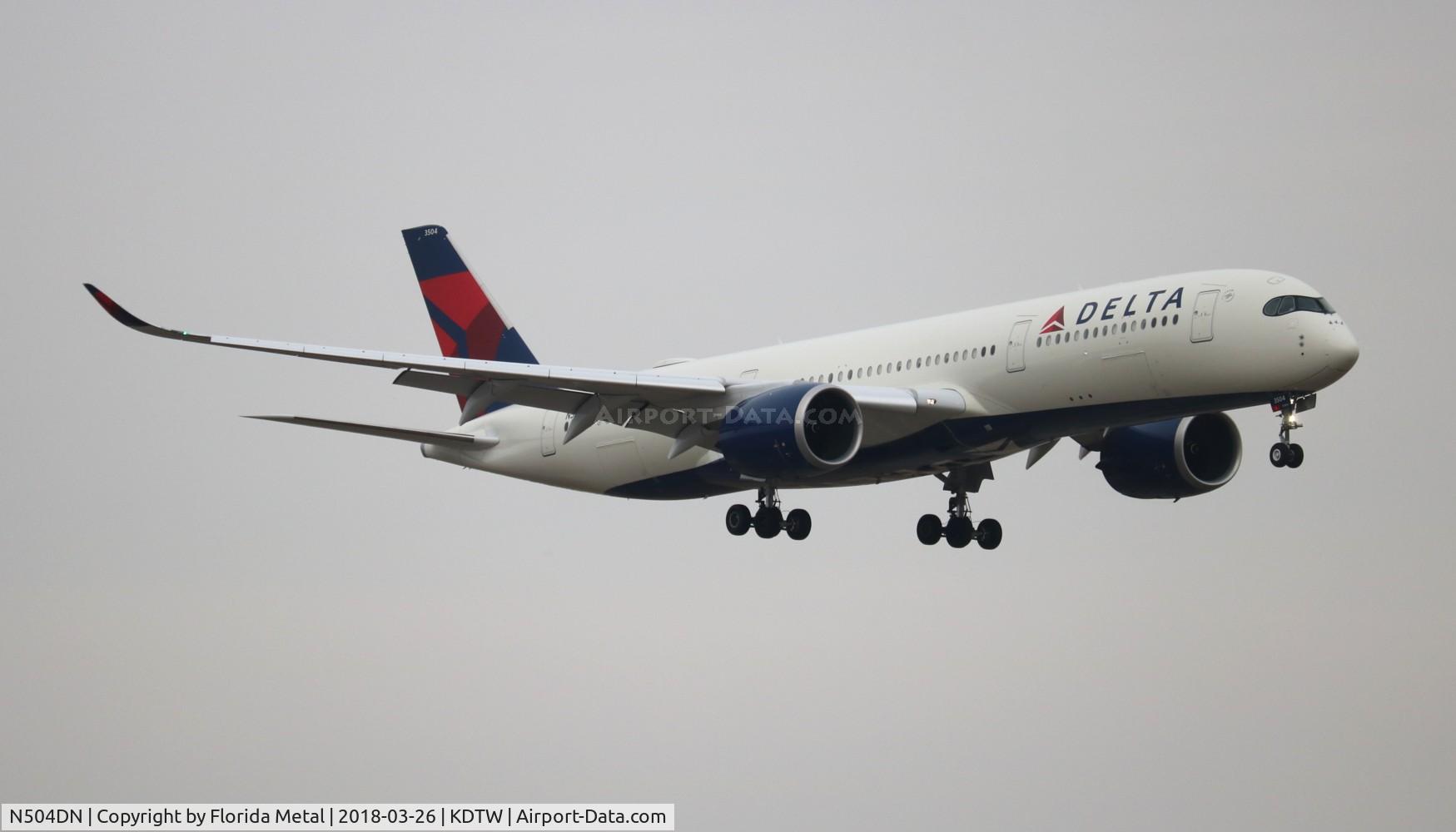 N504DN, 2017 Airbus A350-941 C/N 160, DTW 2018