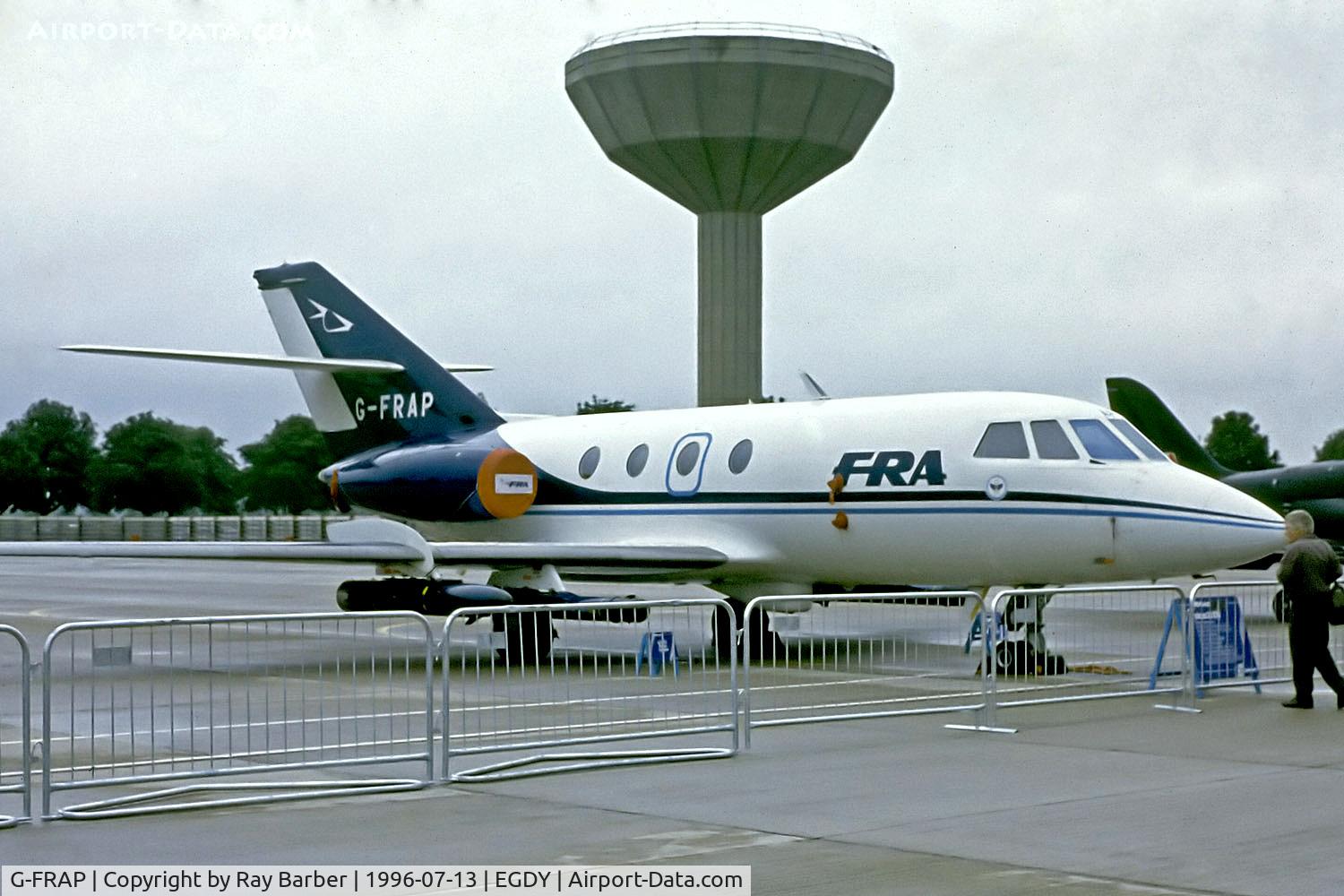 G-FRAP, 1969 Dassault Falcon 20DC C/N 207, G-FRAP   Dassault Falcon 20DC [207] (FR Aviation) RNAS Yeovilton~G 13/07/1996