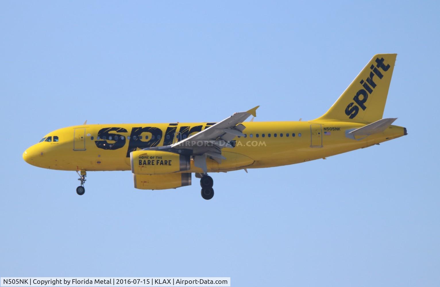 N505NK, 2005 Airbus A319-132 C/N 2485, LAX 2016