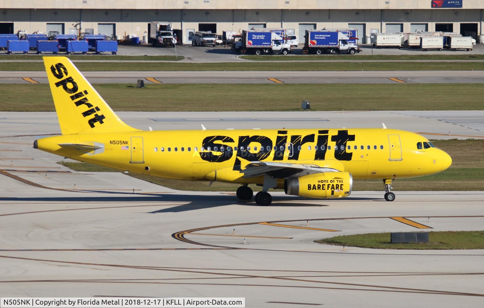 N505NK, 2005 Airbus A319-132 C/N 2485, FLL 2018