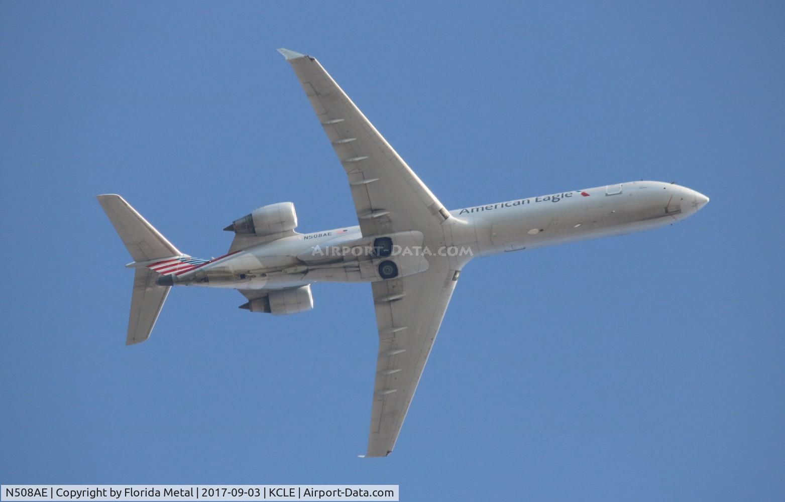 N508AE, 2002 Bombardier CRJ-701ER (CL-600-2C10) Regional Jet C/N 10072, over flying the 2017 Cleveland Airshow