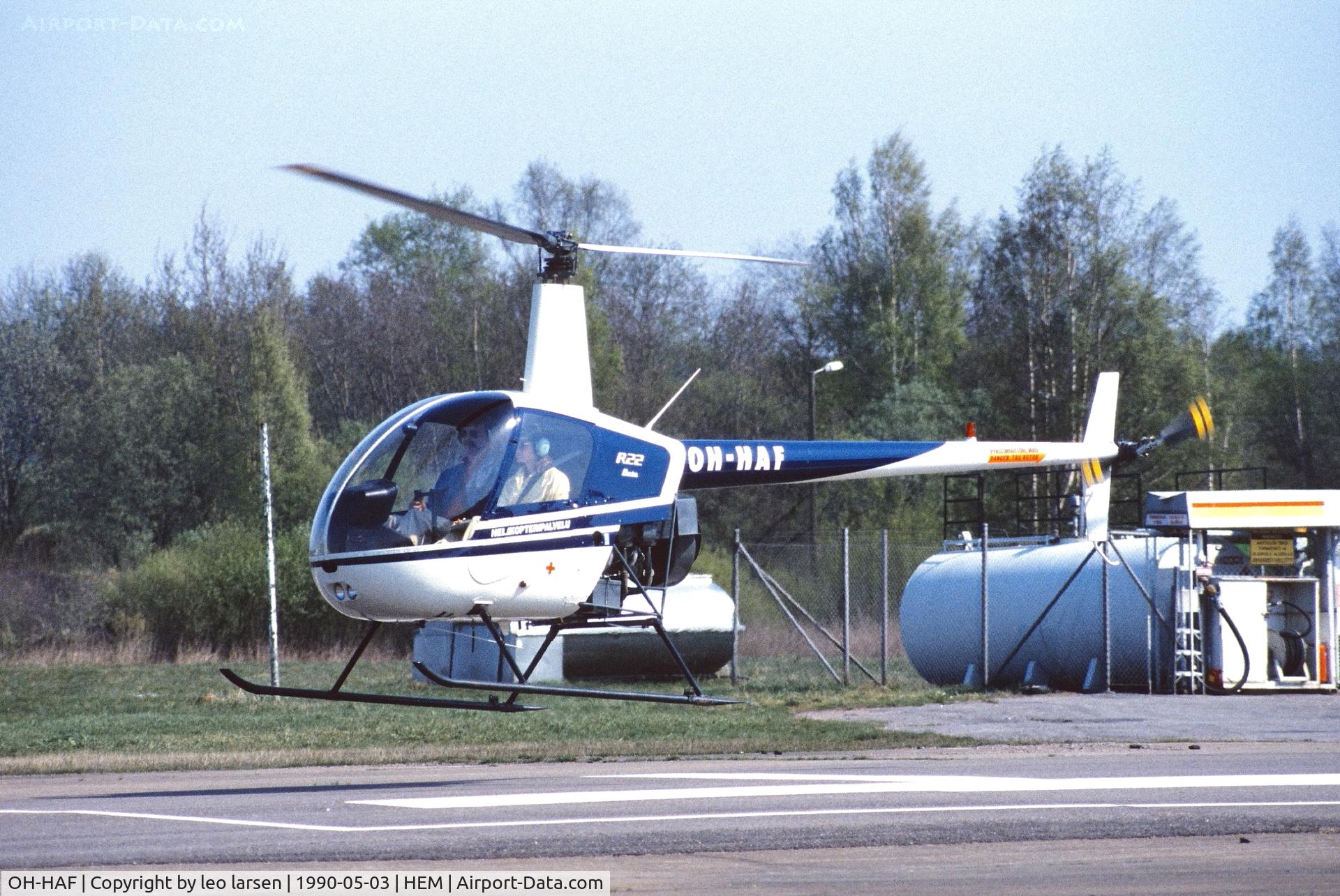 OH-HAF, 1987 Robinson R22 Beta C/N 0655, Malmi 3.5.1990