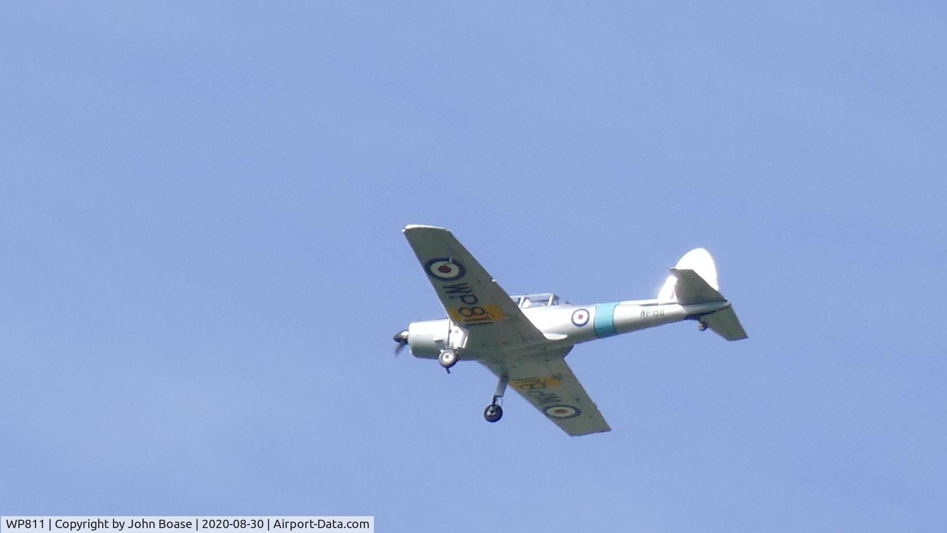 WP811, 1952 De Havilland DHC-1 Chipmunk 22 (Lycoming) C/N C1/0707, Seen over St. Michael's On Wyre near Garstang, Lancashire England.