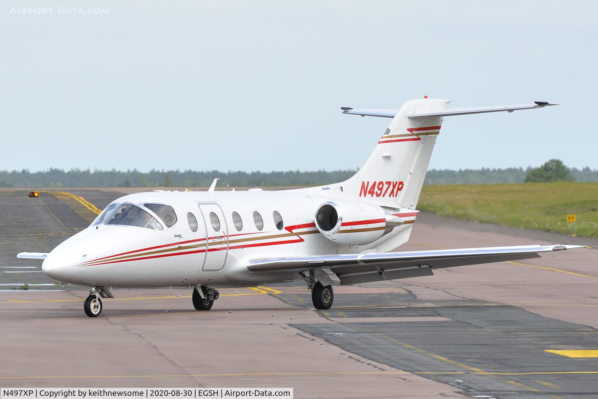 N497XP, 2006 Raytheon 400A BeechJet C/N RK-497, Arriving at Norwich from East Midlands.