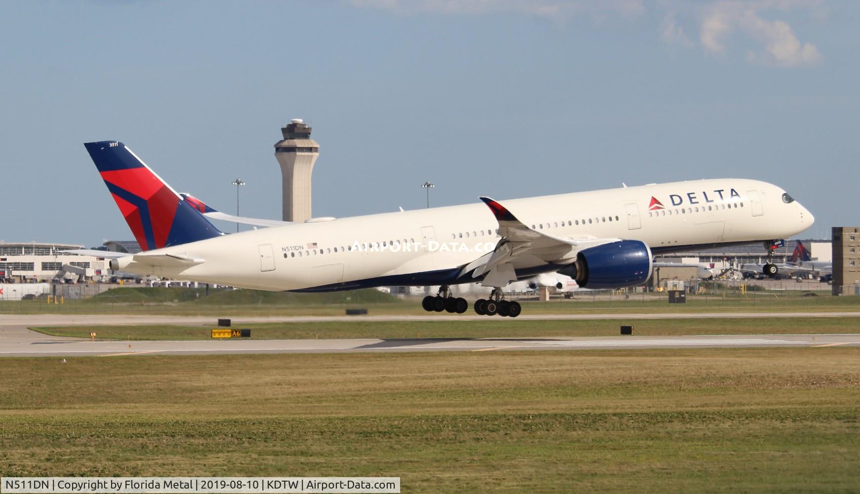 N511DN, 2018 Airbus A350-941 C/N 0210, DTW 2019