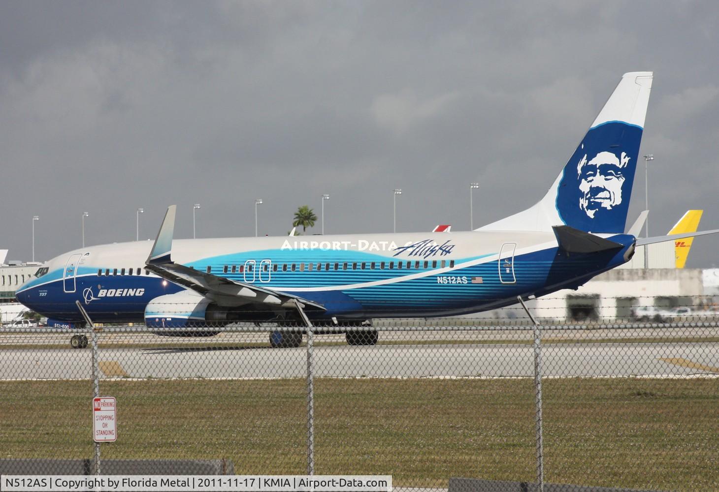 N512AS, 2008 Boeing 737-890 C/N 39043, MIA 2011