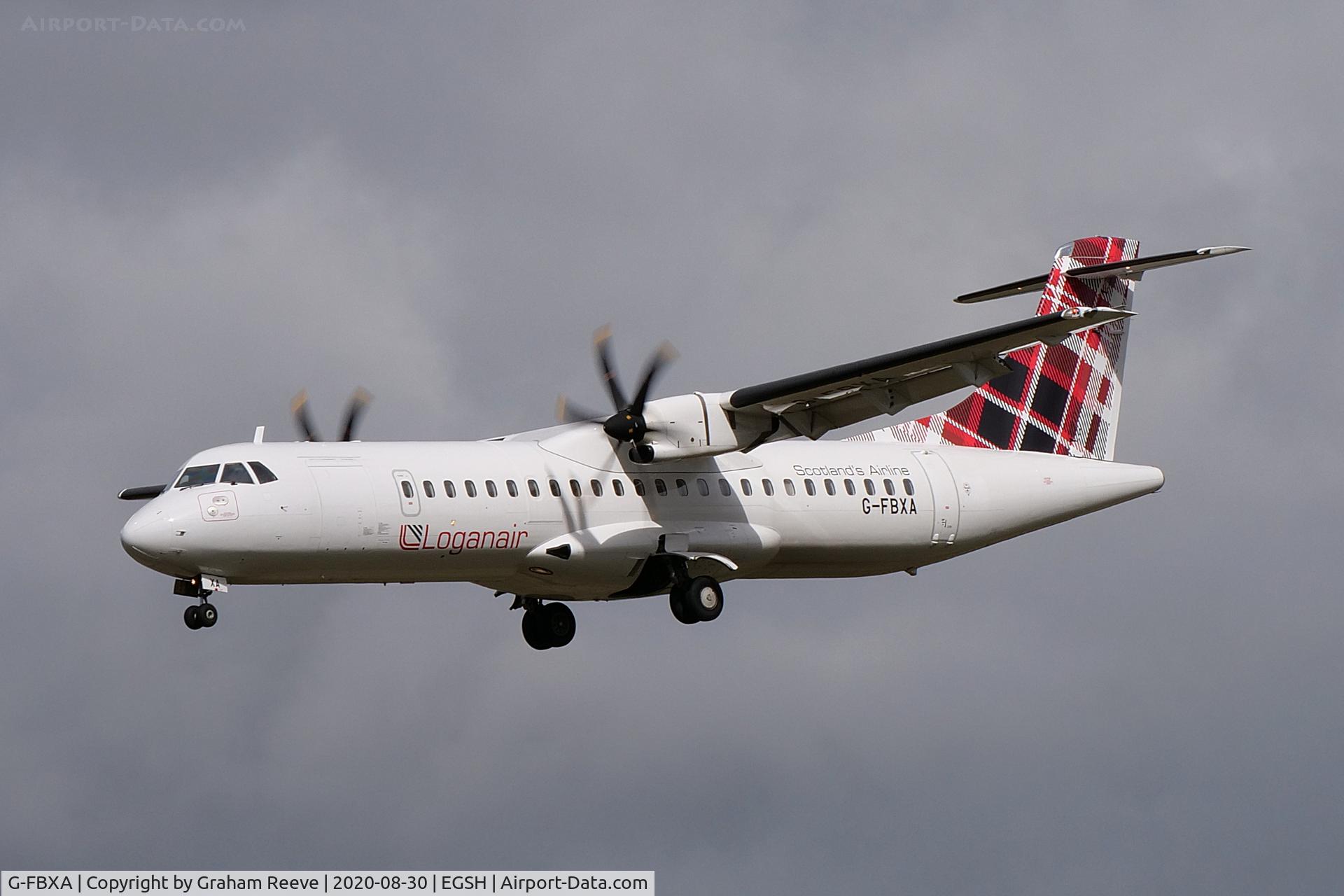 G-FBXA, 2015 ATR 72-212A (600) C/N 1260, Landing at Norwich.