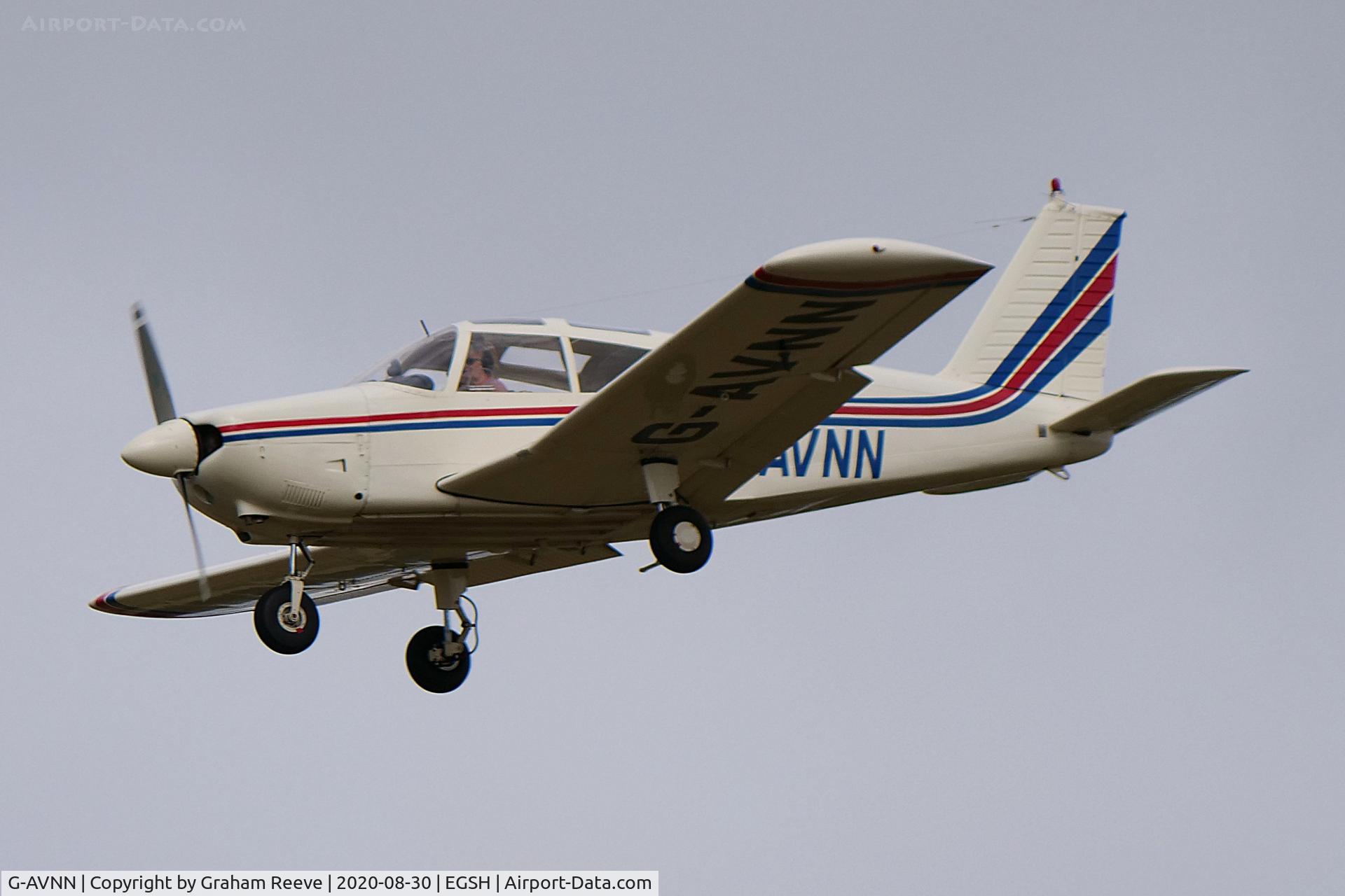 G-AVNN, 1967 Piper PA-28-180 Cherokee C/N 28-4049, Landing at Norwich.