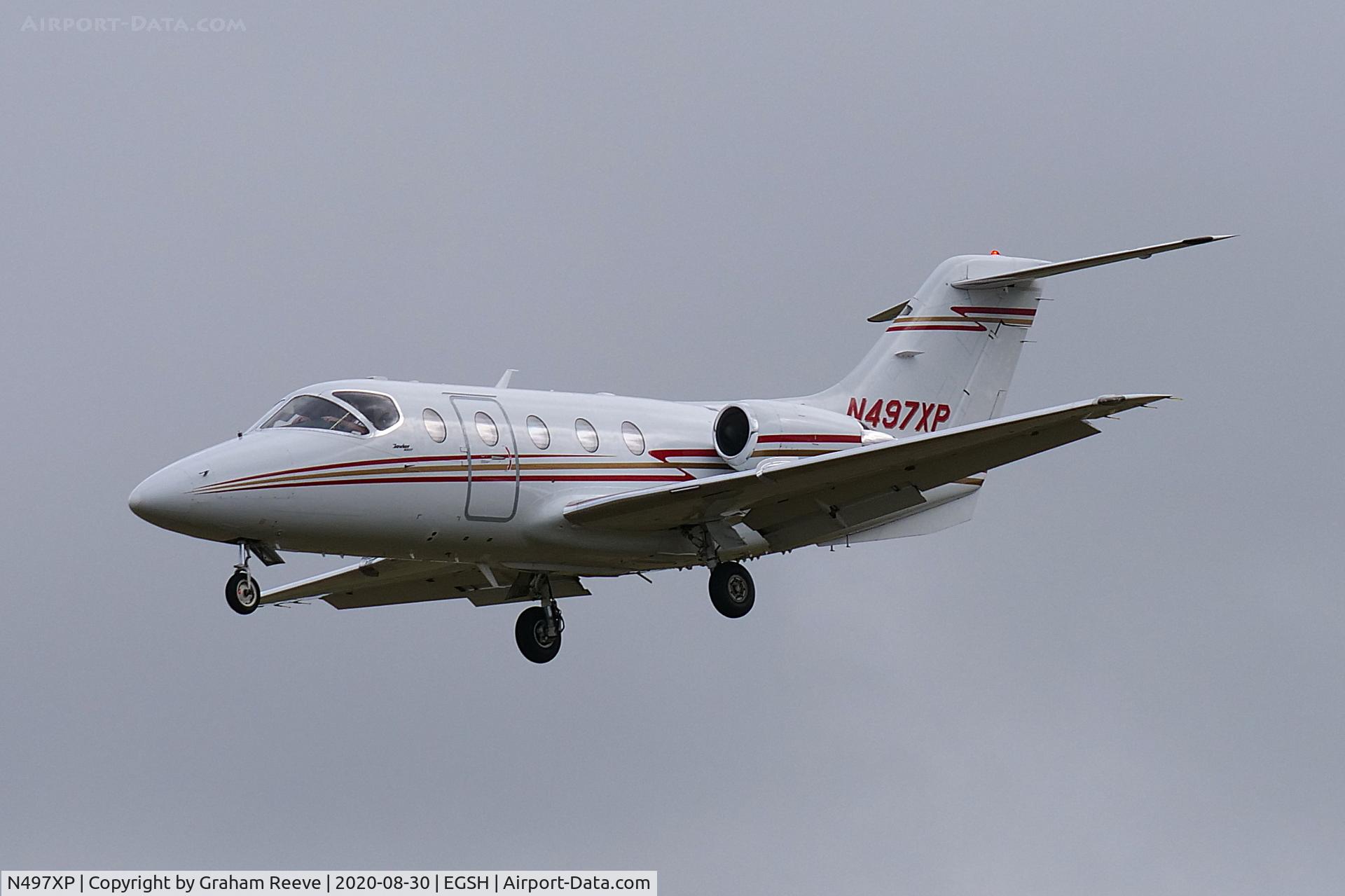 N497XP, 2006 Raytheon 400A BeechJet C/N RK-497, Landing at Norwich.