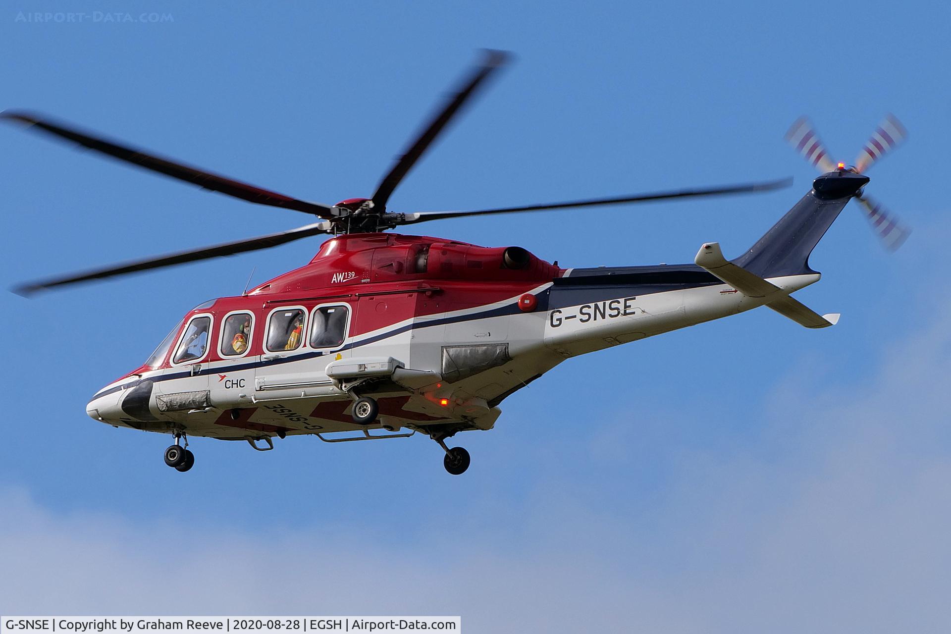 G-SNSE, 2014 AgustaWestland AW-139 C/N 31561, Landing at Norwich.