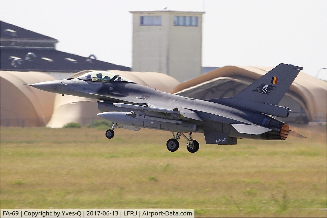 FA-69, 1983 SABCA F-16AM Fighting Falcon C/N 6H-69, SABCA F-16AM Fighting Falcon, Take off rwy 08, Landivisiau Naval Air Base (LFRJ) Tiger Meet 2017