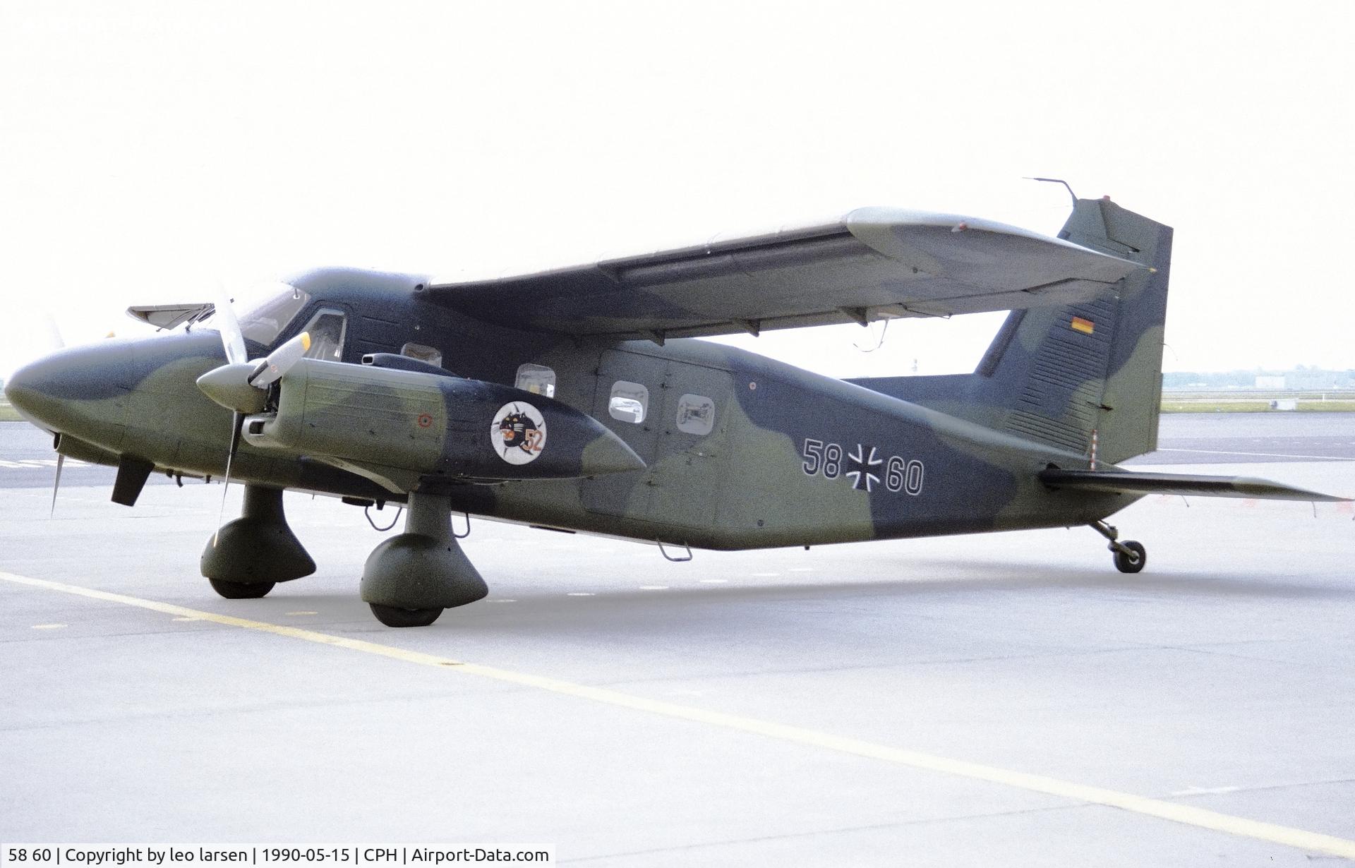 58 60, 1973 Dornier Do-28D-2 Skyservant C/N 4135, Copenhagen 15.5.1990