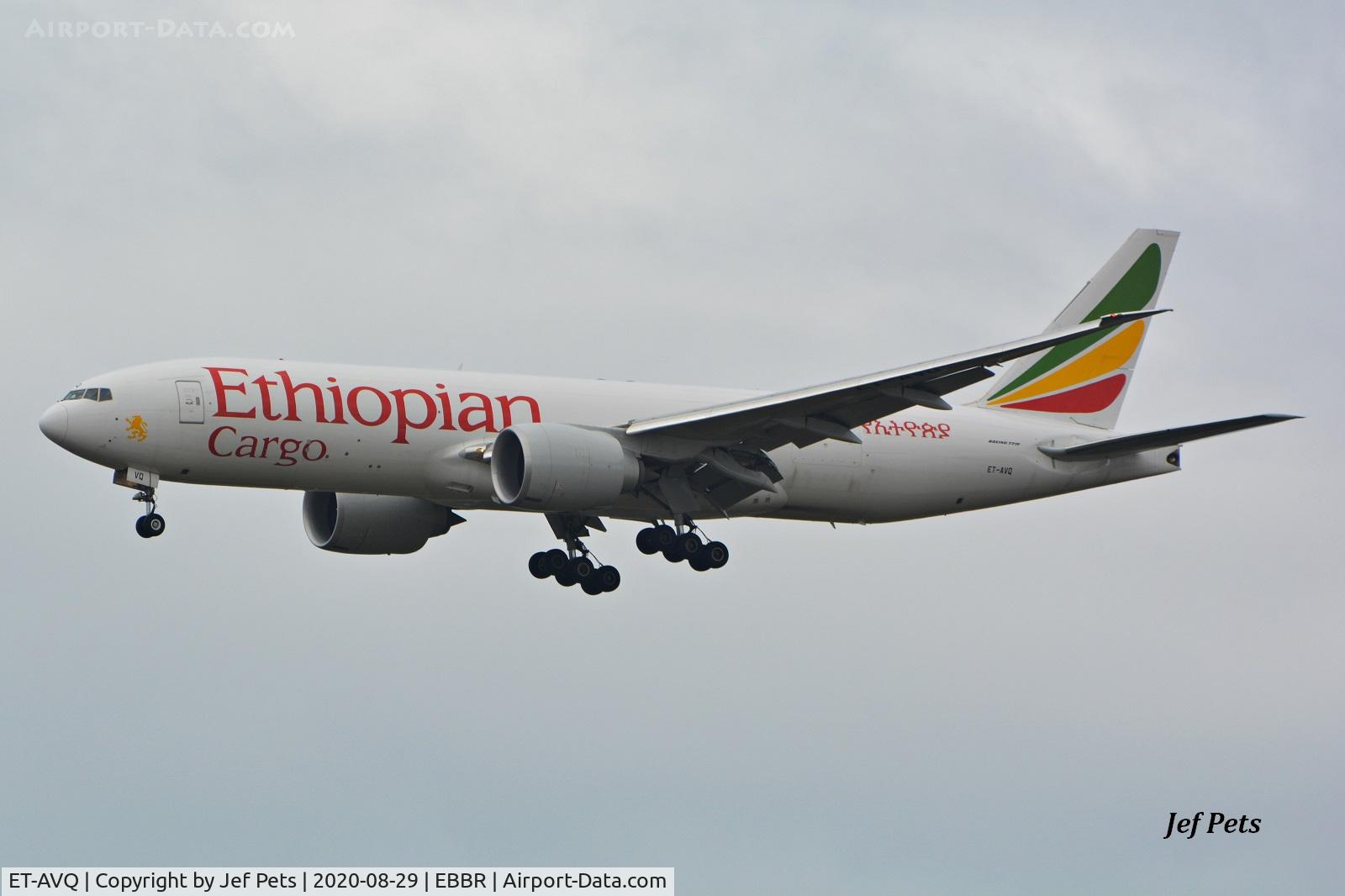 ET-AVQ, 2018 Boeing 777-F60 C/N 65398, Landing at Brussels Airport.
