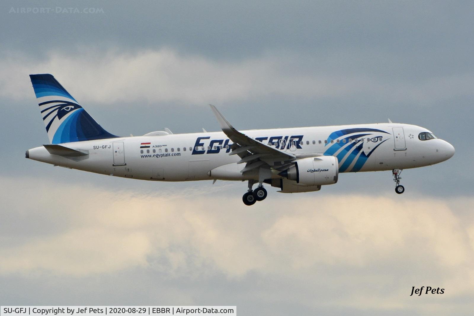 SU-GFJ, 2020 Airbus A320-251N C/N 9473, Landing at Brussels Airport.