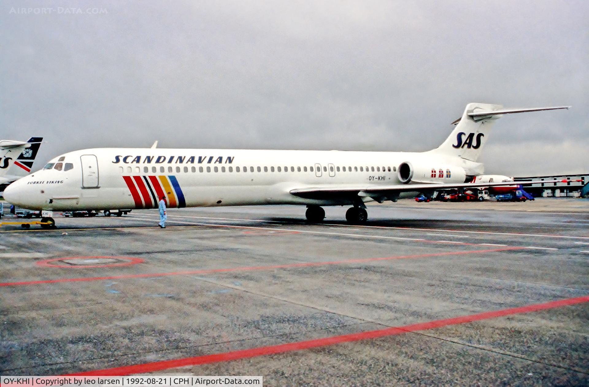 OY-KHI, 1988 McDonnell Douglas MD-87 (DC-9-87) C/N 49614, Copenhagen 21.8.1992