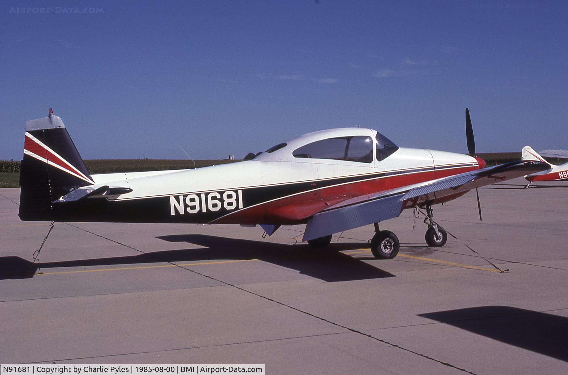 N91681, 1946 North American Navion (NA-145) C/N NAV-4-426, At Bloomington, Illinois