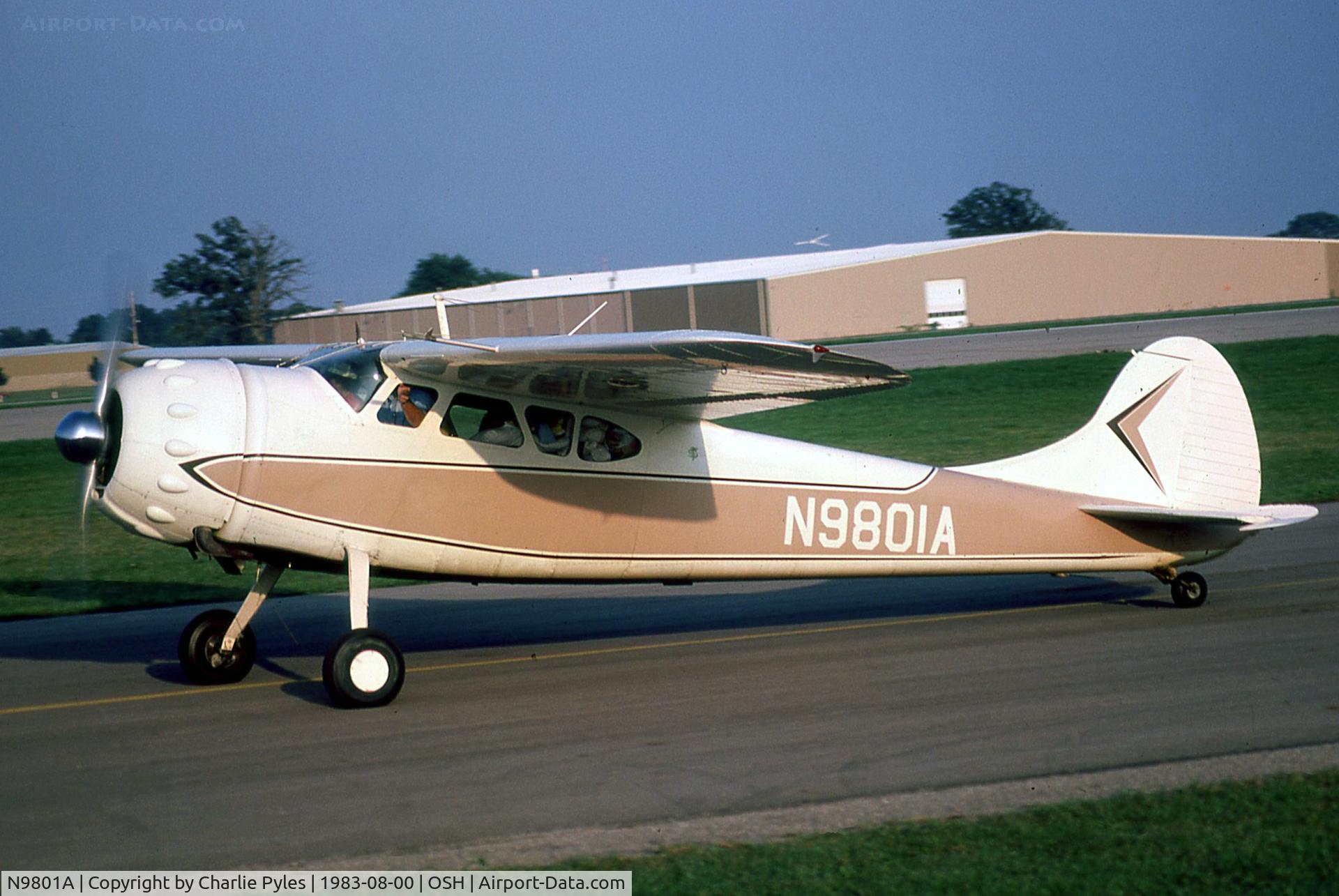 N9801A, 1950 Cessna 195 C/N 7480, Looks nice in the evening sun