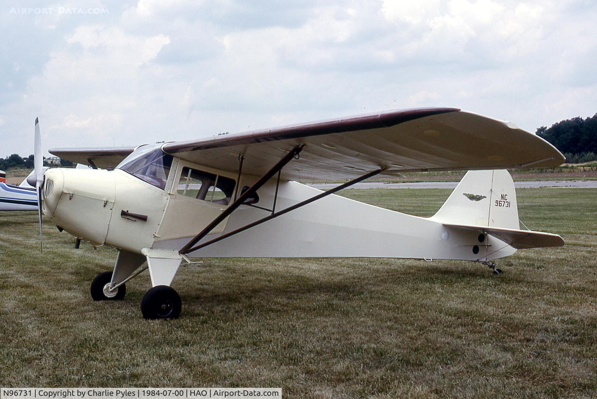 N96731, 1946 Taylorcraft BC12-D C/N 9031, Now called Butler County Regional Airport