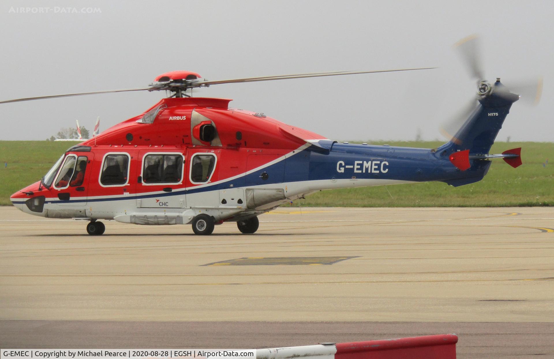 G-EMEC, 2018 Airbus Helicopters EC-175B C/N 5031, Arriving at SaxonAir from Aberdeen (ABZ).