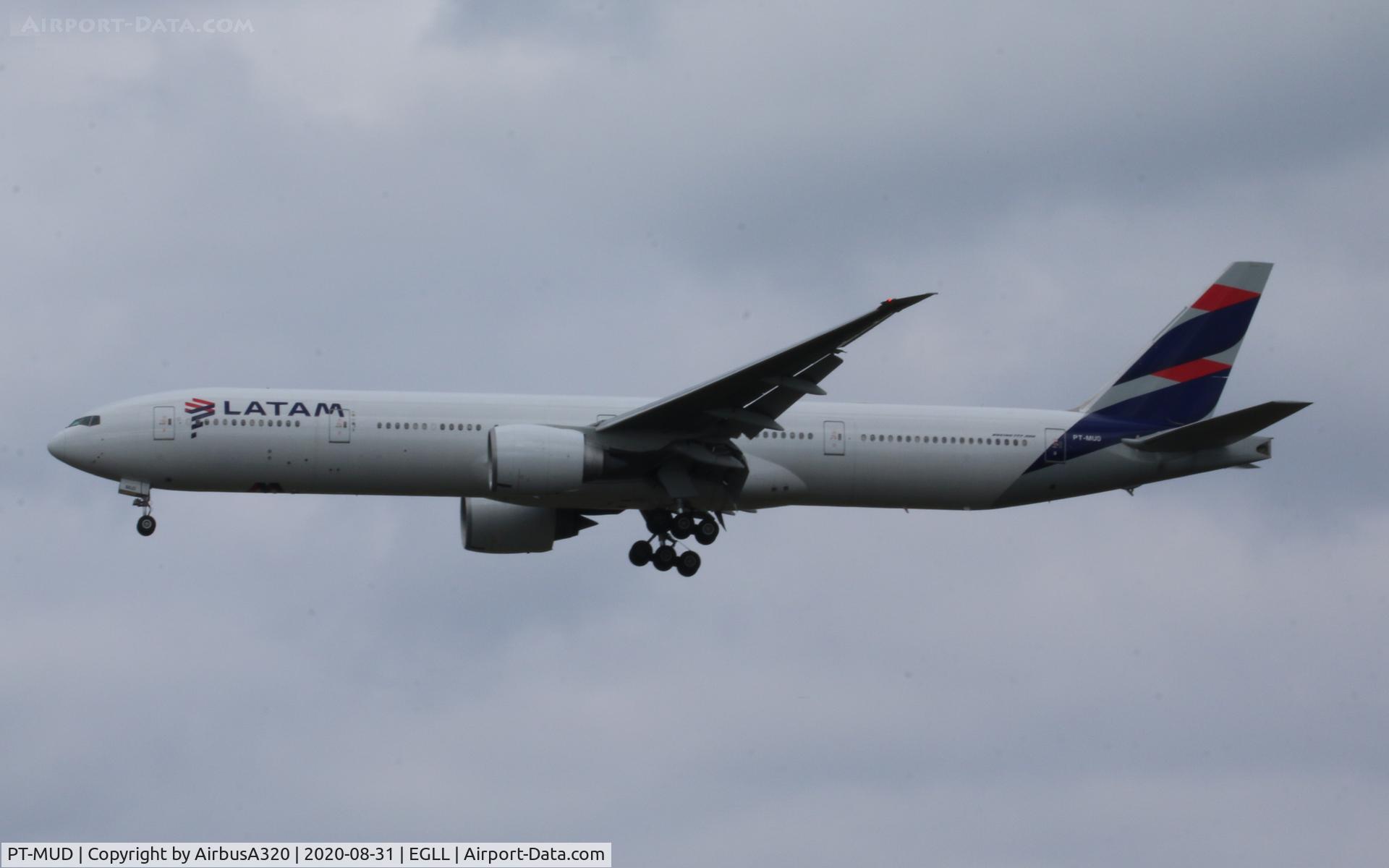 PT-MUD, 2008 Boeing 777-32W/ER C/N 37667, Arriving at LHR