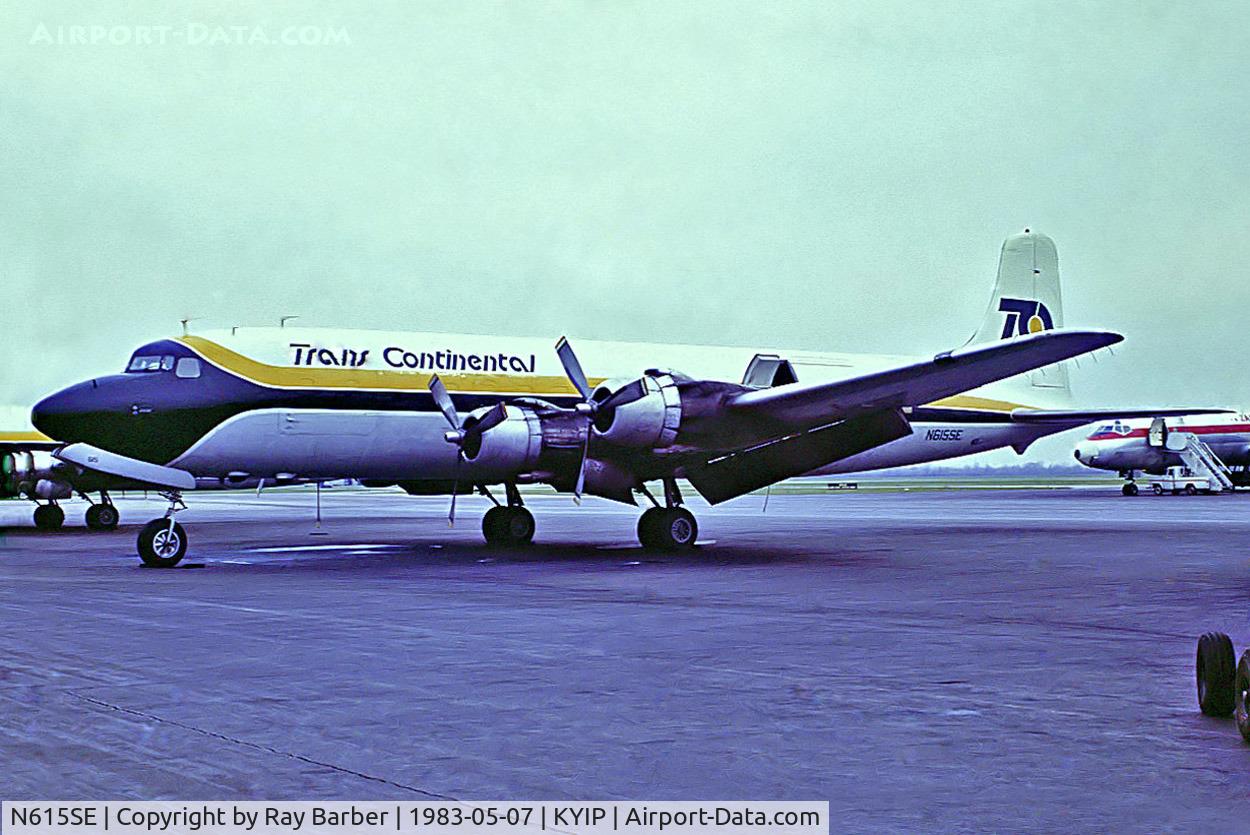 N615SE, 1951 Douglas DC-6A C/N 43296, N615SE   Douglas DC-6A [43296] (Trans Continental Airlines) Detroit-Willow Run~N 07/05/1983