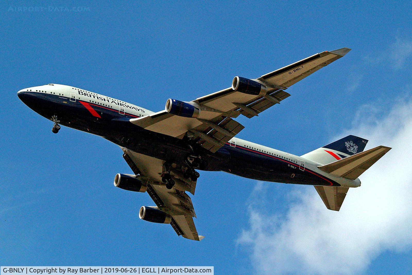 G-BNLY, 1993 Boeing 747-436 C/N 27090, G-BNLY   Boeing 747-436 [27090] (British Airways) Home~G 20/06/2019