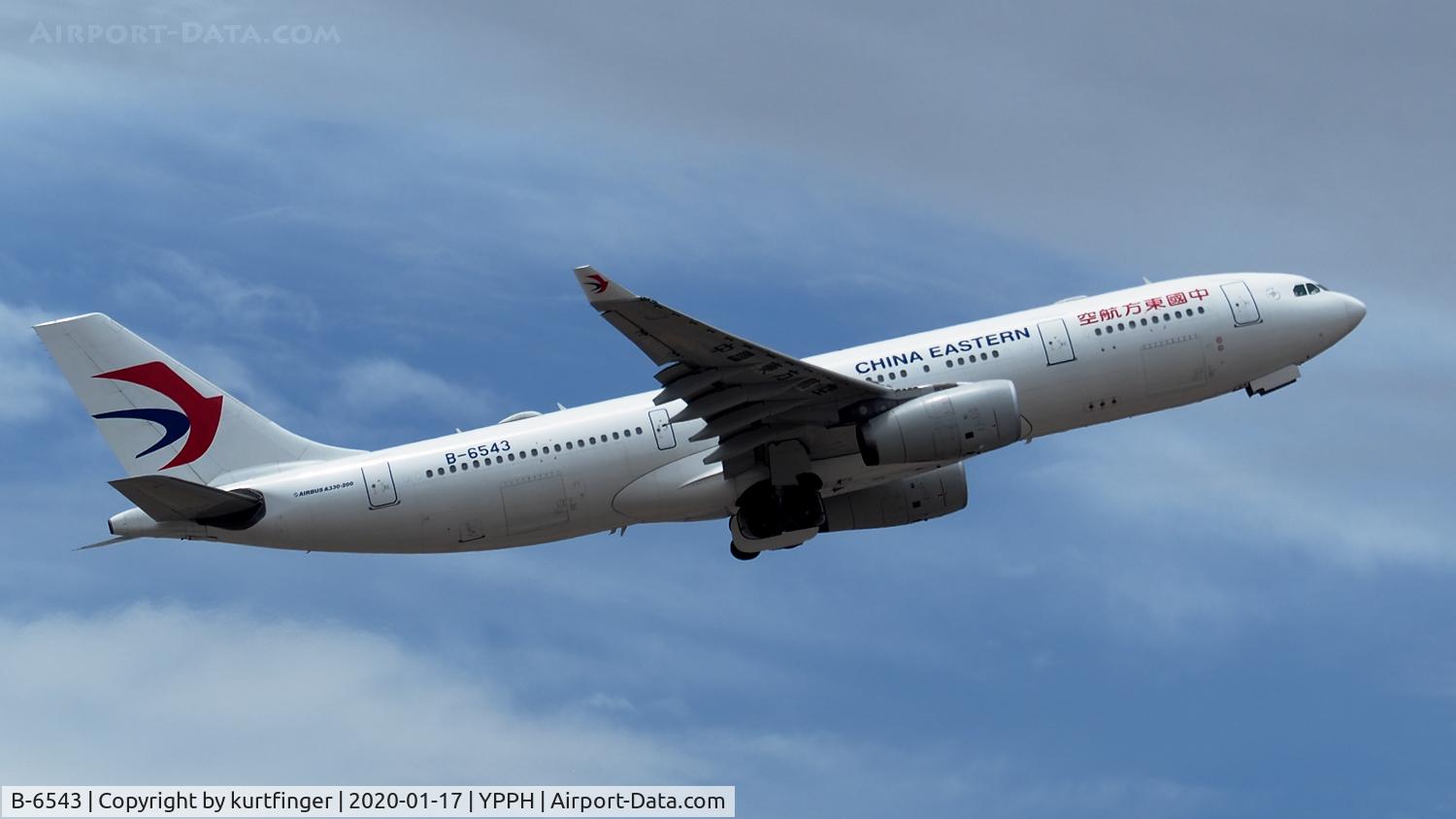 B-6543, 2011 Airbus A330-243 C/N 1280, Airbus A330-200 cn 1280. ChinaEastern B-6543. YPPH 17th January 2020
