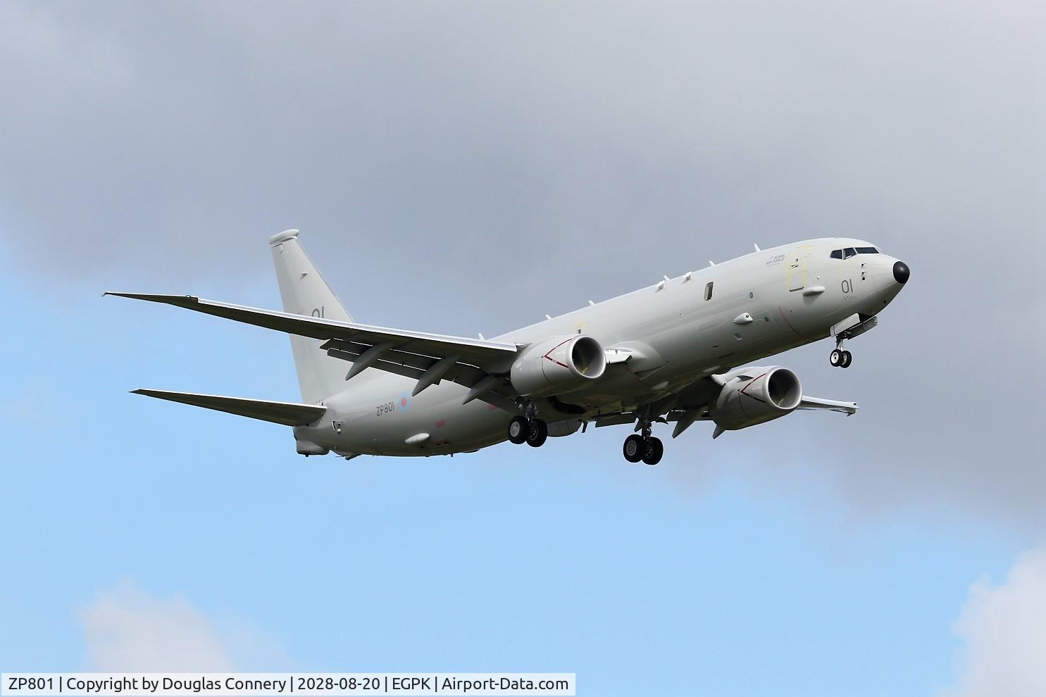 ZP801, 2019 Boeing P-8A Poseidon MRA.1 C/N 64175, Stingray 01 on finals for Prestwick P-8 Poseidon ZP801