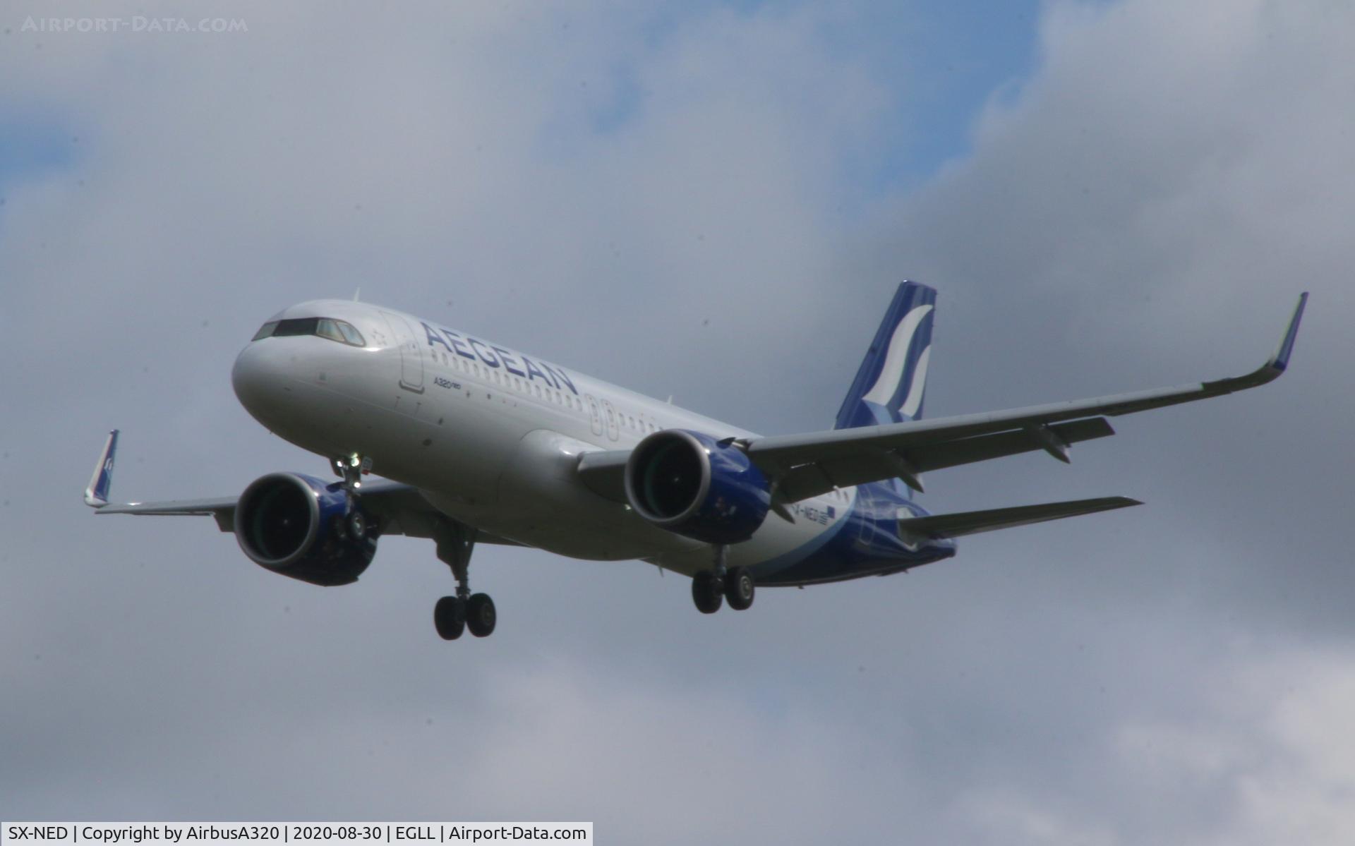 SX-NED, 2020 Airbus A320-271N C/N 10047, Arriving at LHR