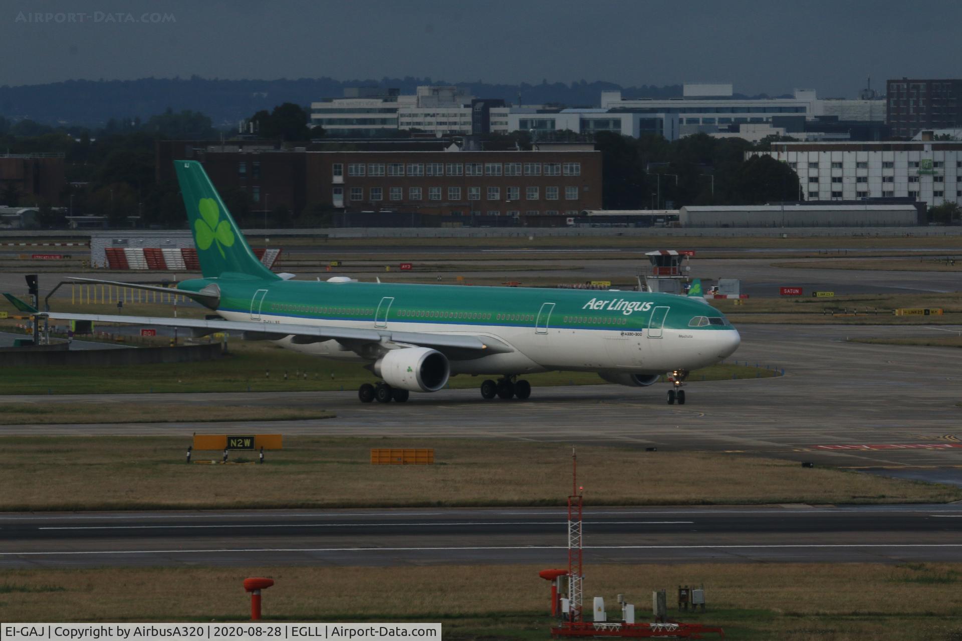 EI-GAJ, 2017 Airbus A330-302 C/N 1791, Turning on to Rwy 27L LHR