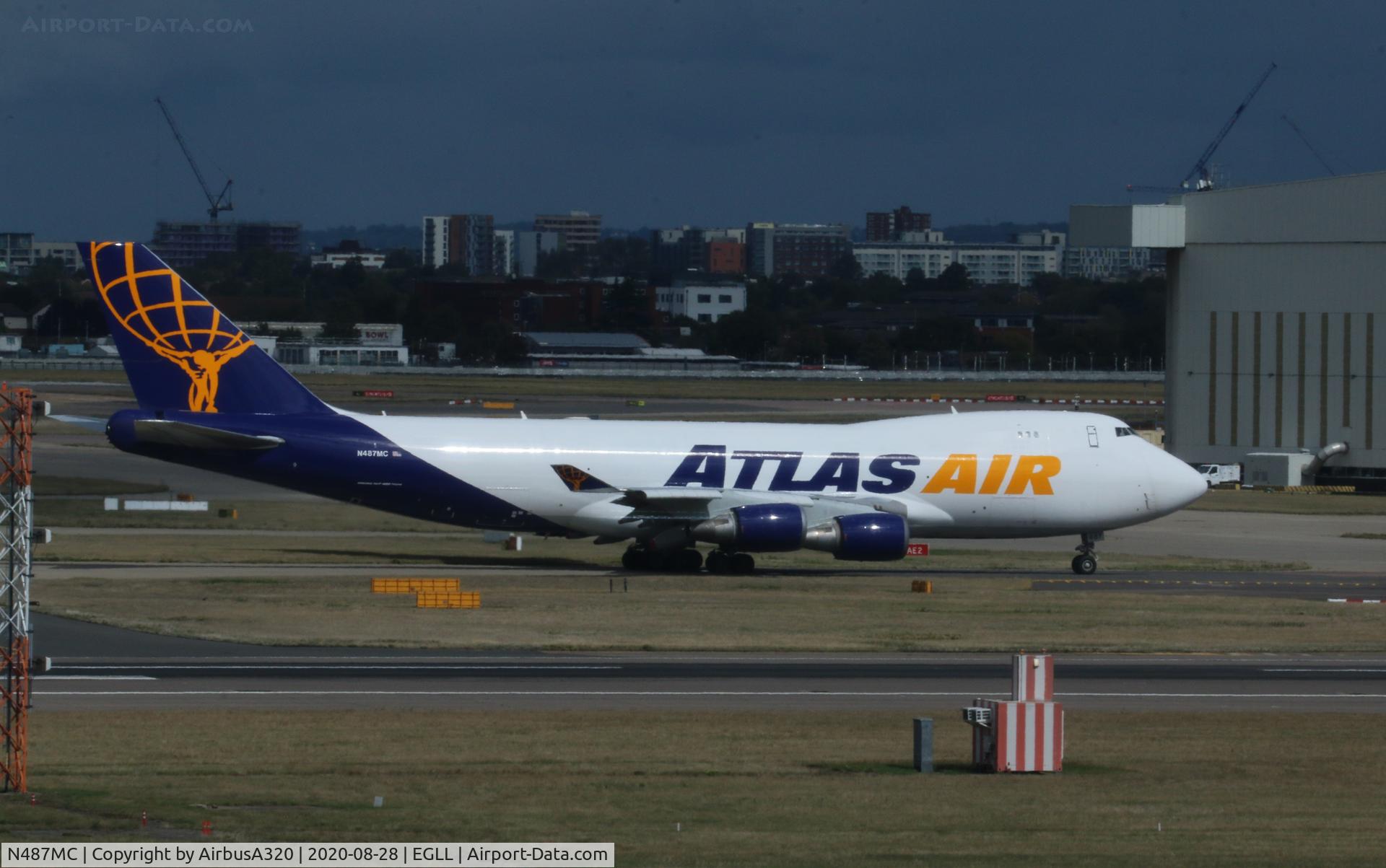 N487MC, 2002 Boeing 747-45EF (SCD) C/N 30609, Seen at LHR now in full Atlas Air livery