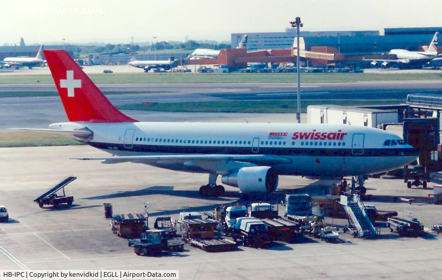 HB-IPC, 1983 Airbus A310-221 C/N 217, At London Heathrow, early 1990's.