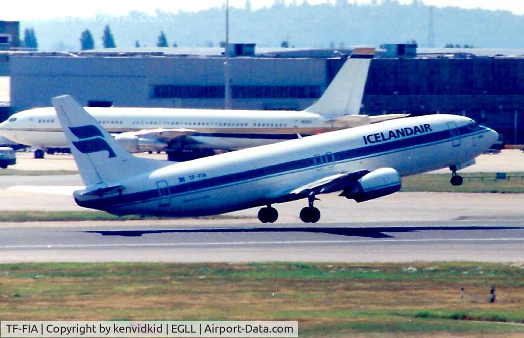 TF-FIA, 1989 Boeing 737-408 C/N 24352, At London Heathrow, early 1990's.