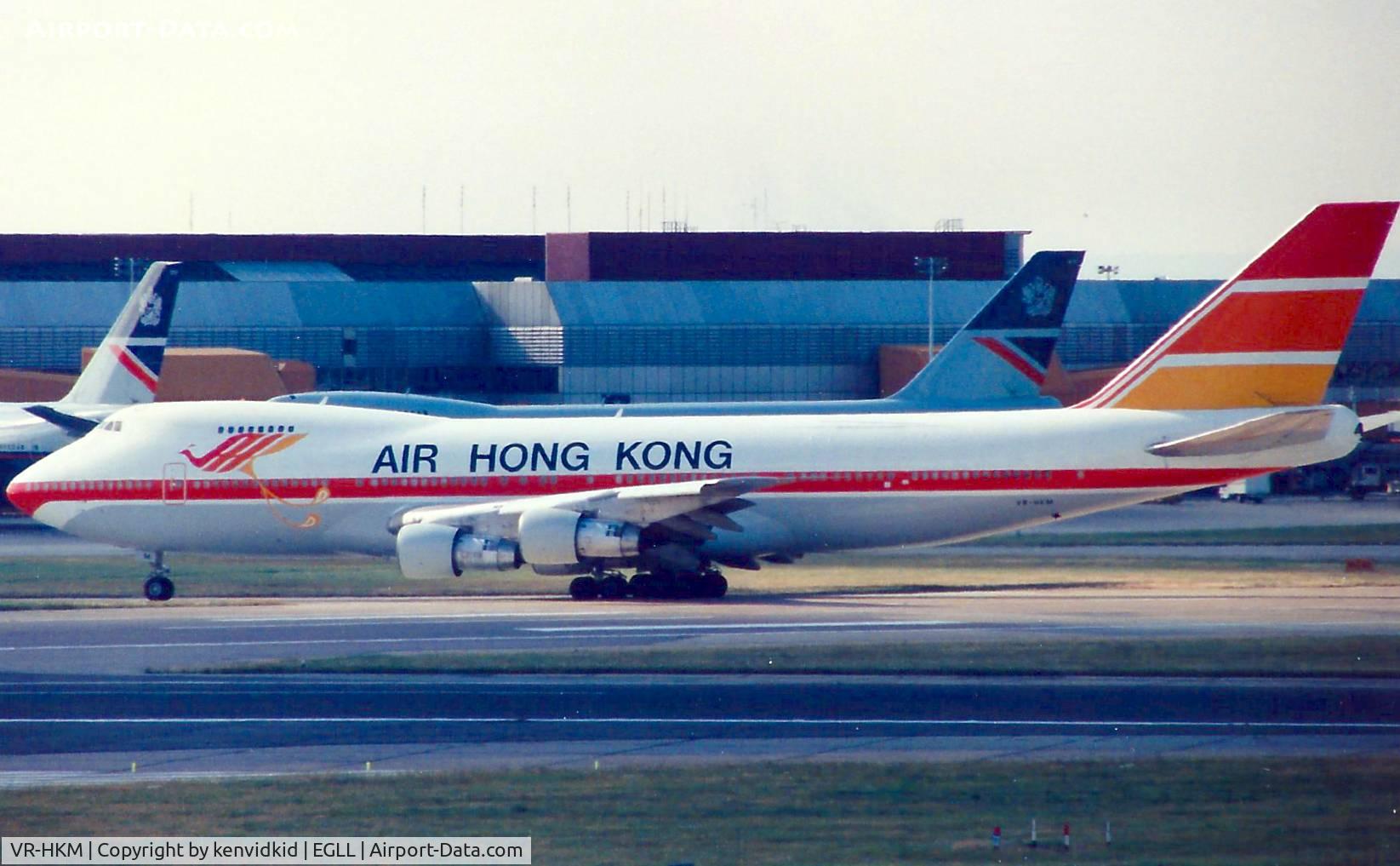 VR-HKM, 1971 Boeing 747-132 C/N 20246, At London Heathrow, early 1990's.