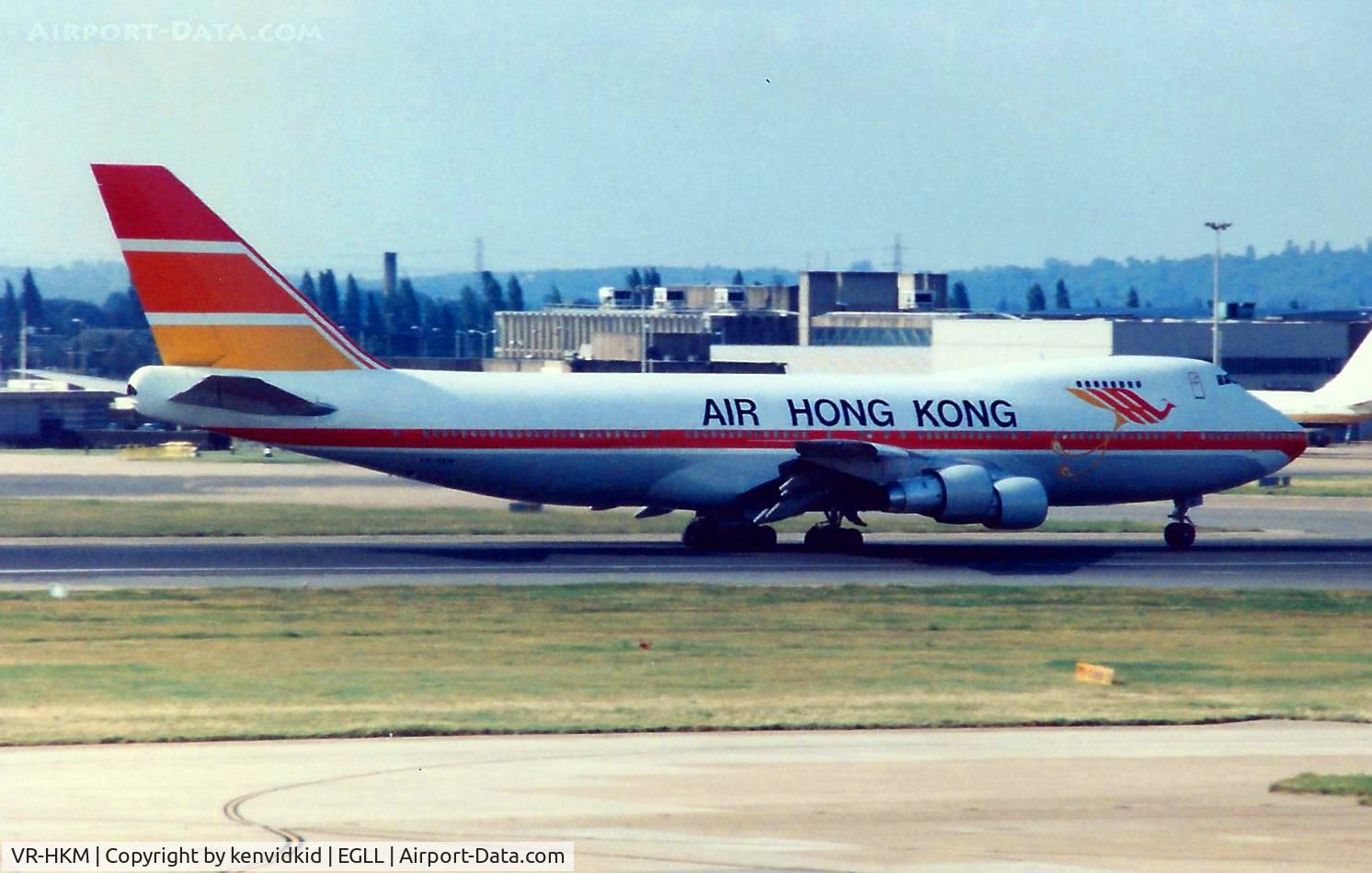VR-HKM, 1971 Boeing 747-132 C/N 20246, At London Heathrow, early 1990's.