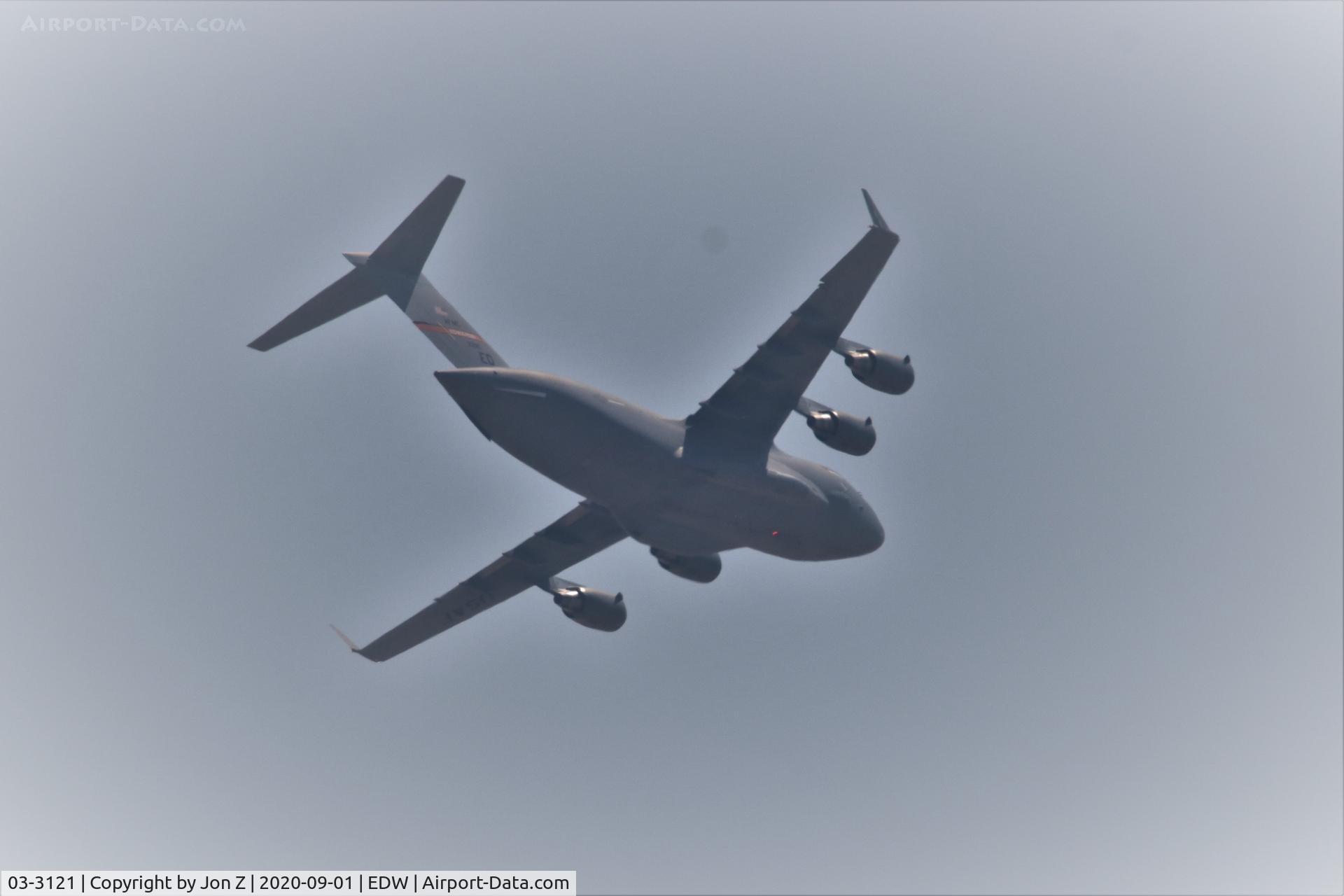 03-3121, 2003 Boeing C-17A Globemaster III C/N P-121, C-17 low fly by Edwards, confirmed with ADSB AE1232
