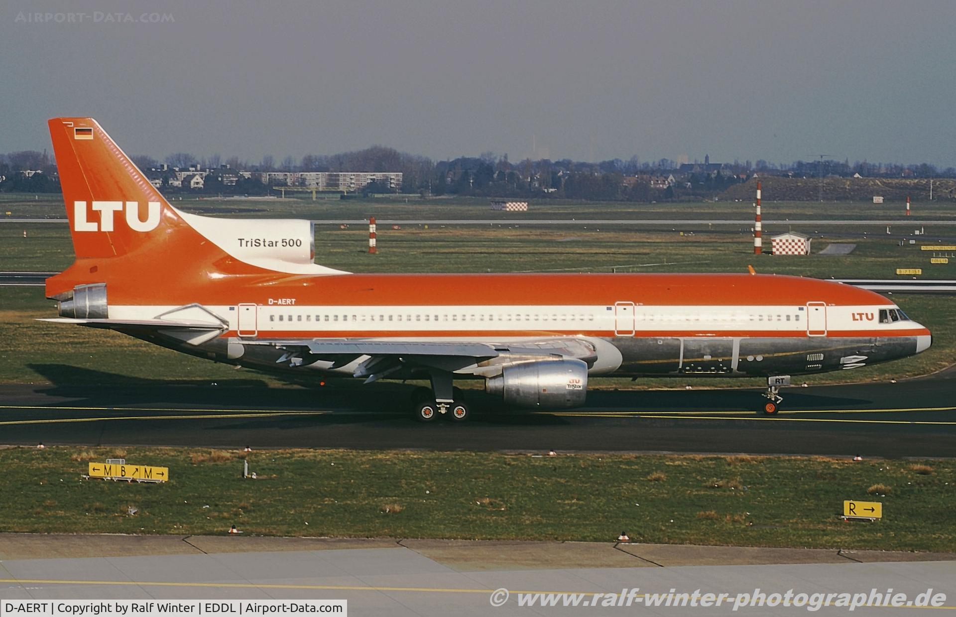 D-AERT, 1980 Lockheed L-1011-385-3 Tristar 500 C/N 193J-1183, Lockheed L1011-385-3 TriStar 500 - LT LTU LTU International Airways - 193J-1183 - D-AERT - 1997 - DUS