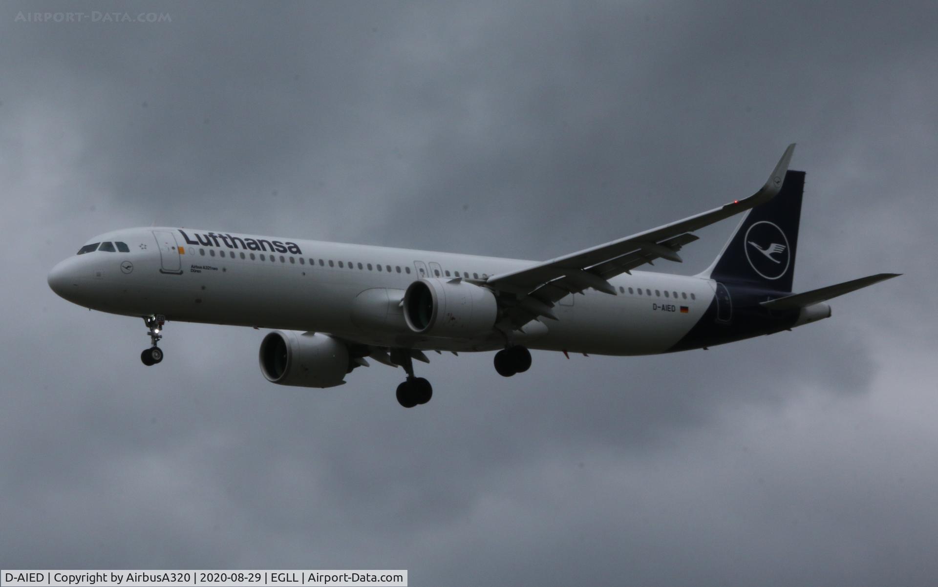 D-AIED, 2019 Airbus A321-271NX C/N 8958, Arriving at LHR