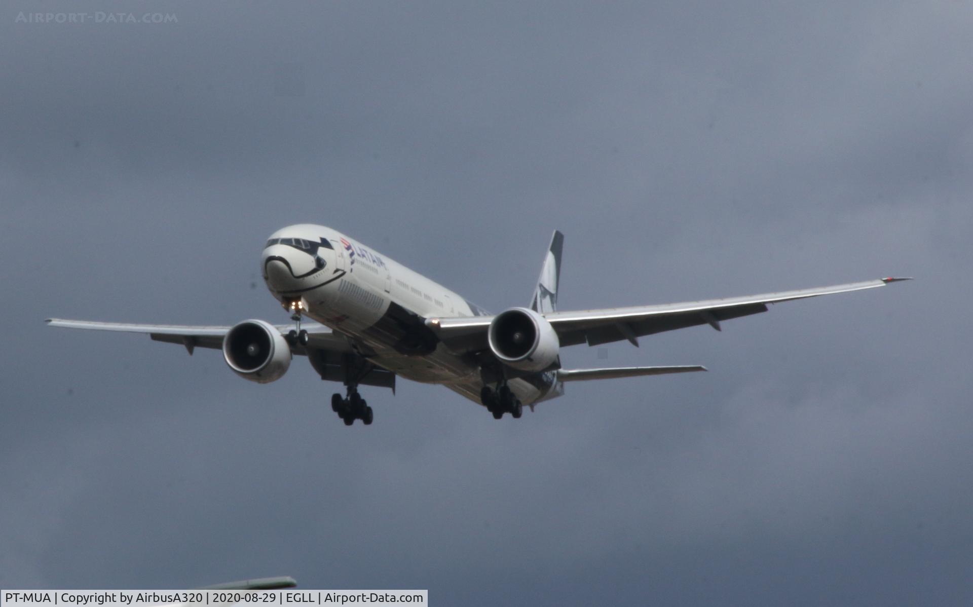 PT-MUA, 2008 Boeing 777-32W/ER C/N 37664, Arriving at LHR