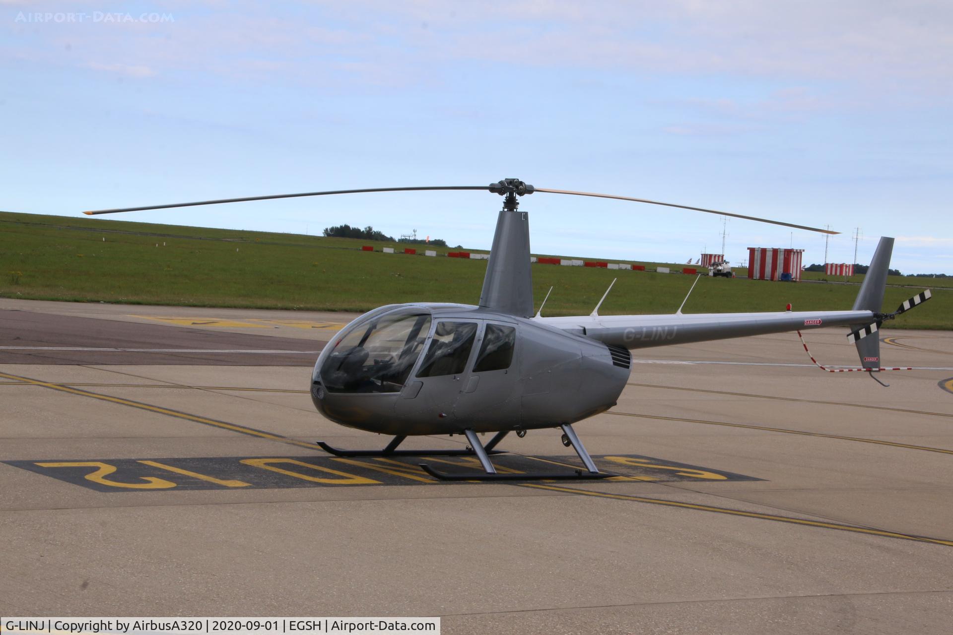 G-LINJ, 2008 Robinson R44 Raven II C/N 12168, Parked at Saxon