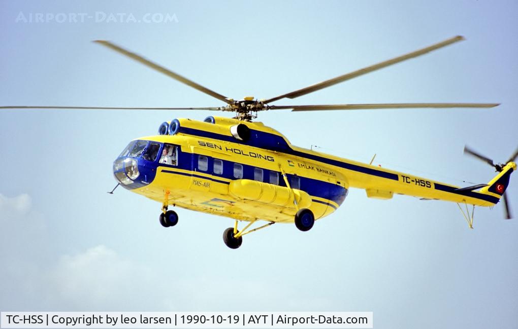 TC-HSS, 1976 Mil Mi-8P Hip C/N 58 50, Antalya 19.10.1990