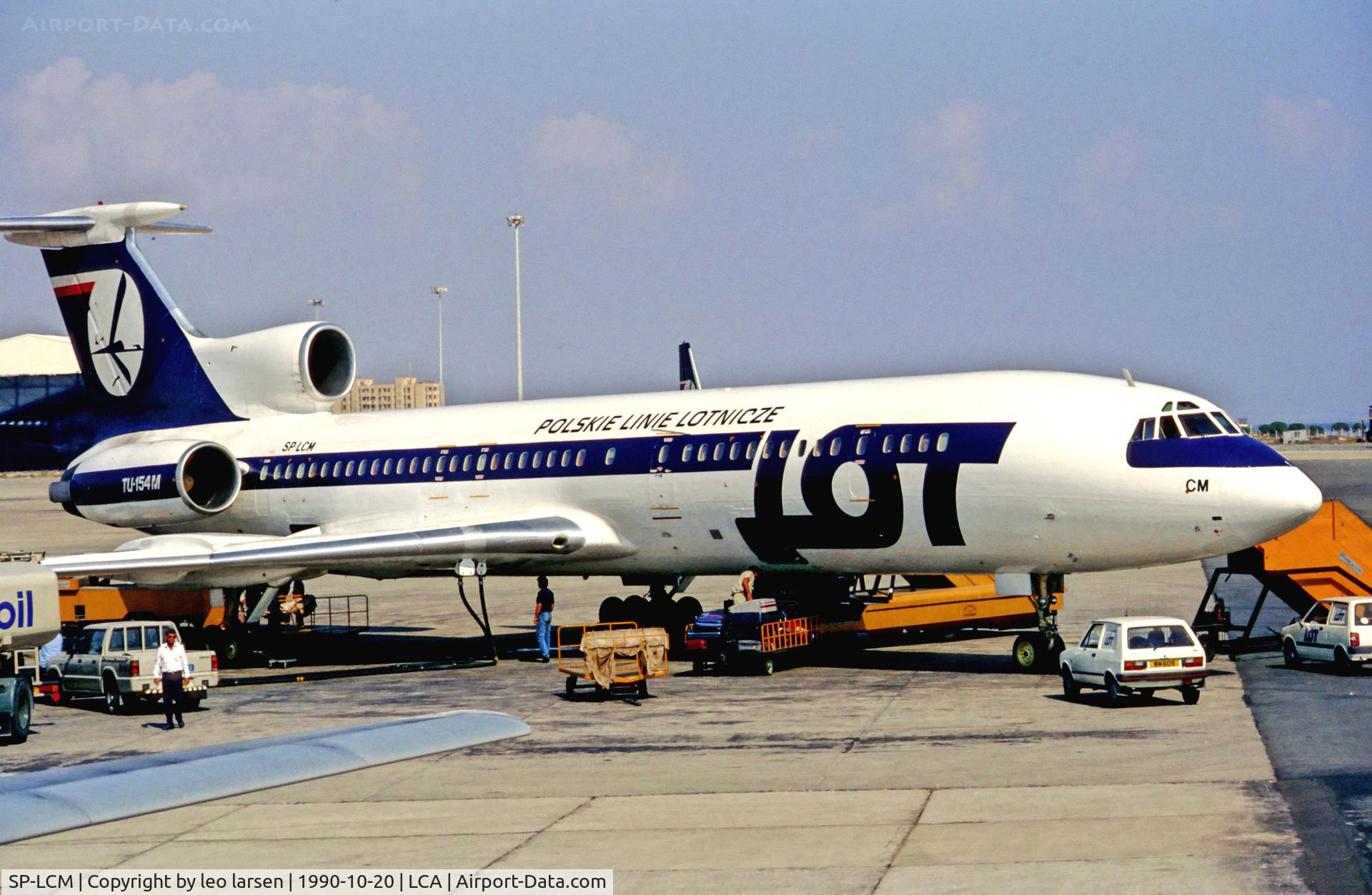 SP-LCM, 1989 Tupolev Tu-154M C/N 89A824, Larnaca 20.10.1990